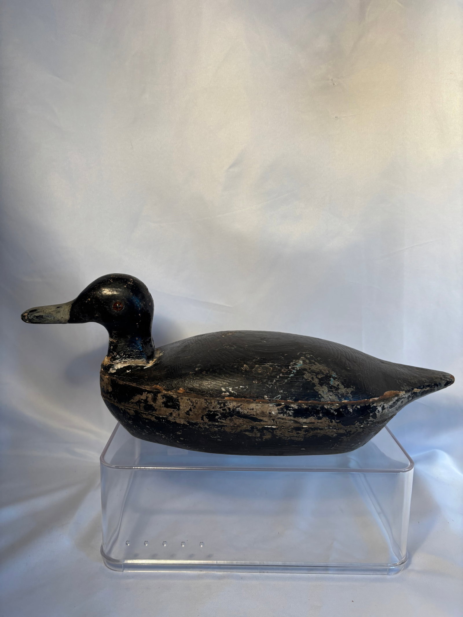Vintage Solid-Wood Black Duck Hunting Decoy (1 of 9)