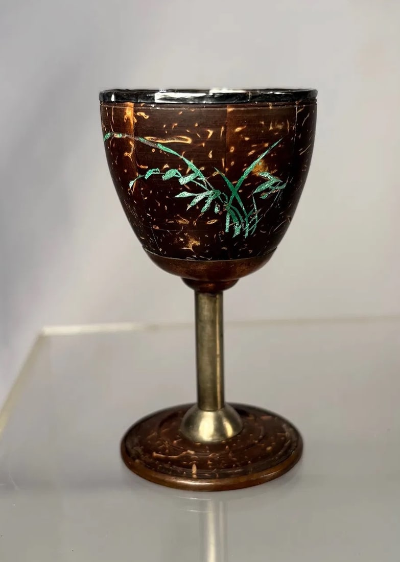 Chinese Silver-Mounted Coconut Shell Goblet with Silver-Lined Interior (1 of 11)
