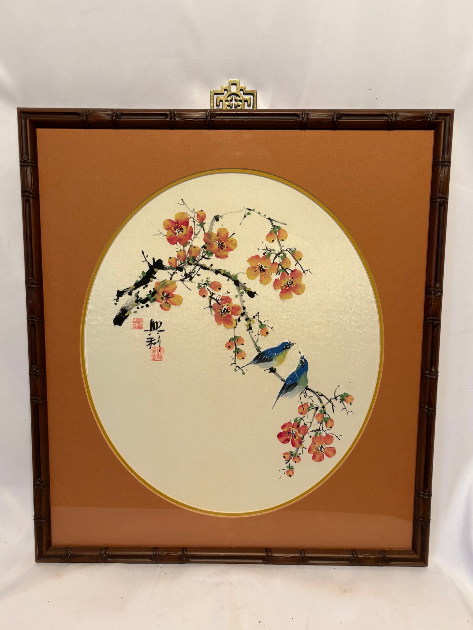Chinese Bird and Blossom Painting, Signed and Sealed (1 of 8)