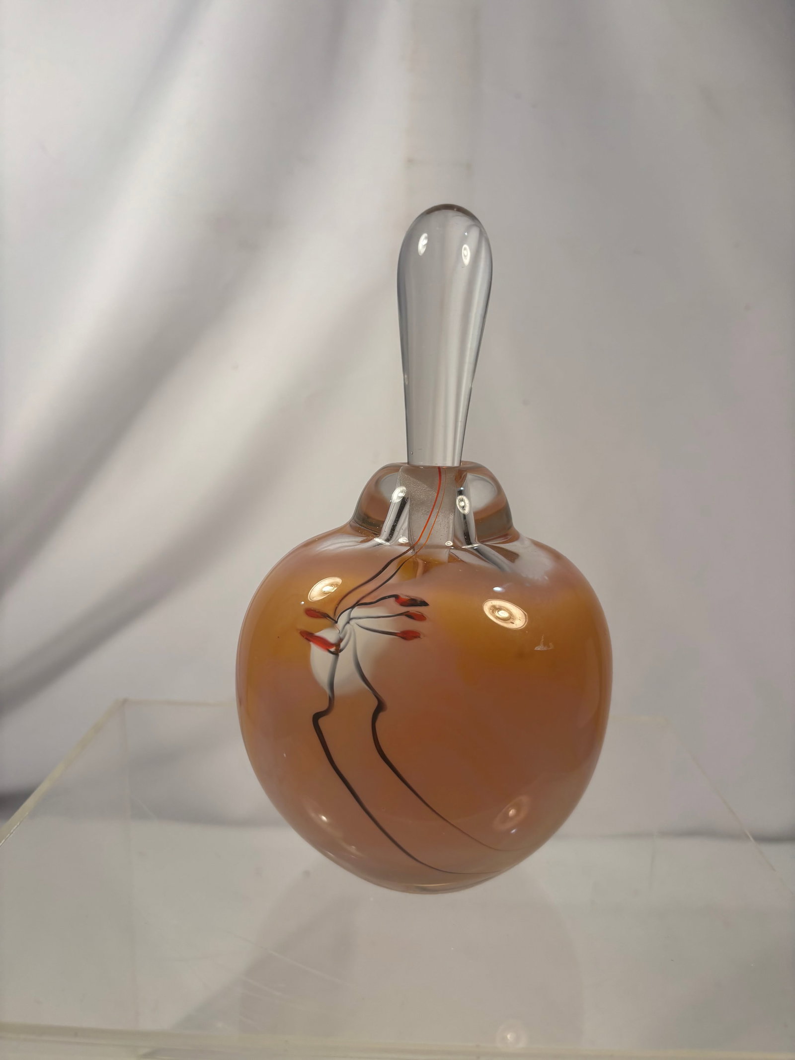 Sharon Fujimoto Handblown Art Glass Perfume Bottle with Stopper signed (1 of 7)