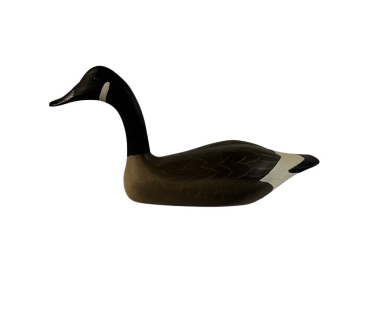 Dave Stavely Hand-Carved Miniature Canada Goose Decoy, 1989 (1 of 8)