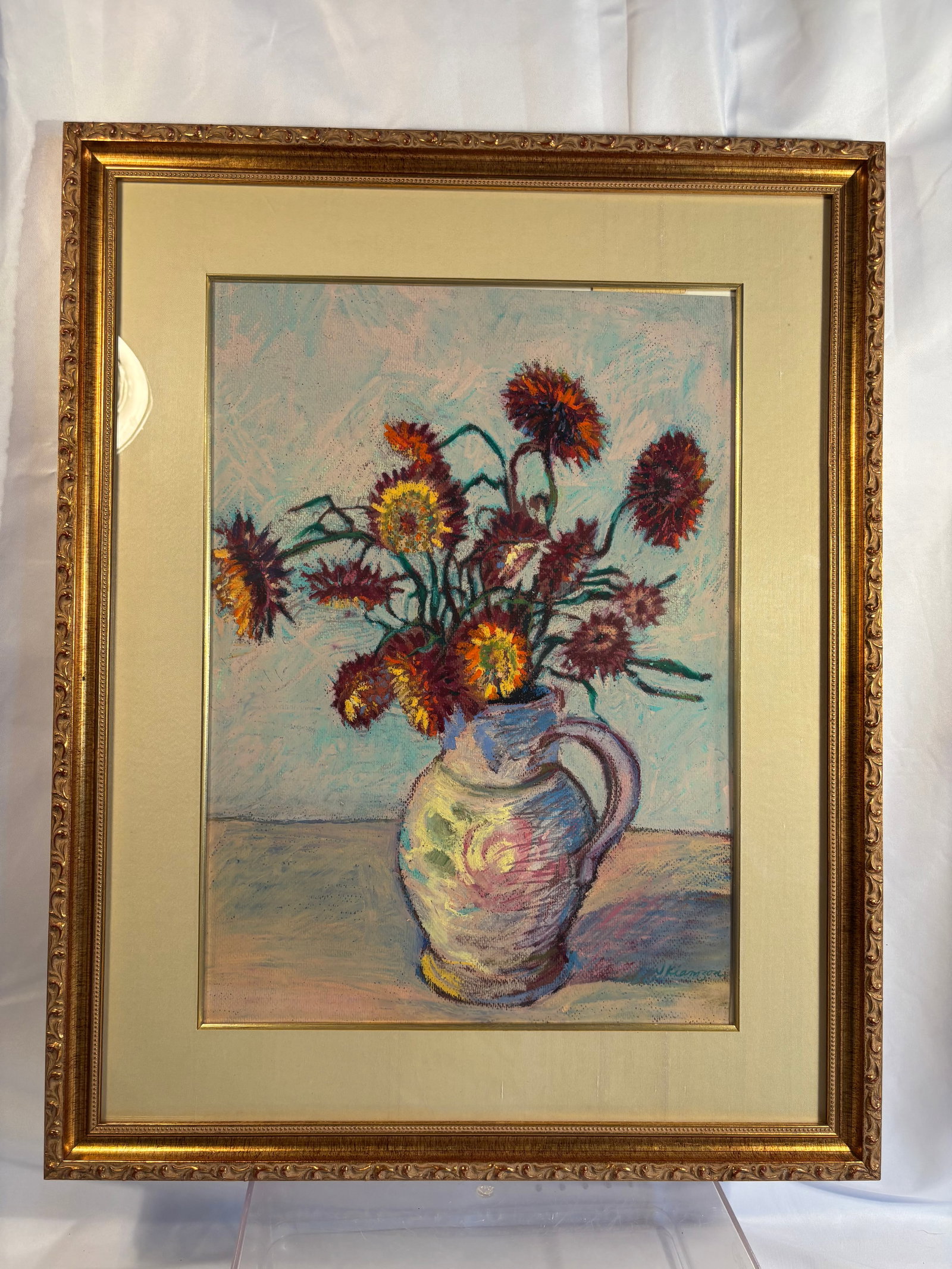 Jennifer Kiamzon, “Strawflowers,?? Oil Pastel Still Life (1 of 8)