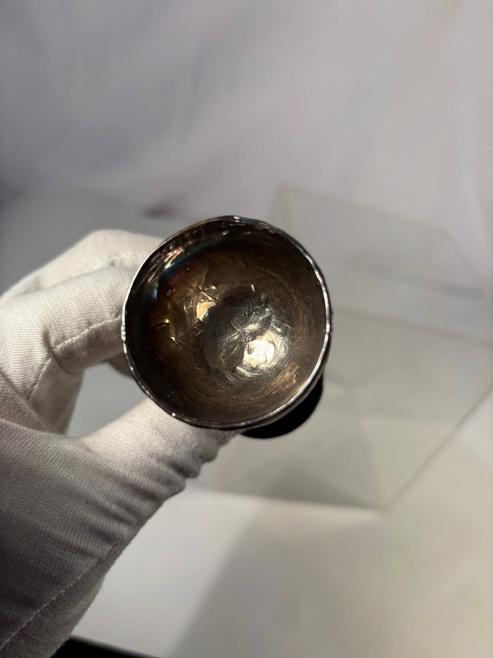Chinese Silver-Mounted Coconut Shell Goblet with Silver-Lined Interior - 3