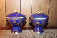 Pair Vintage Chinese hand painted porcelain vases