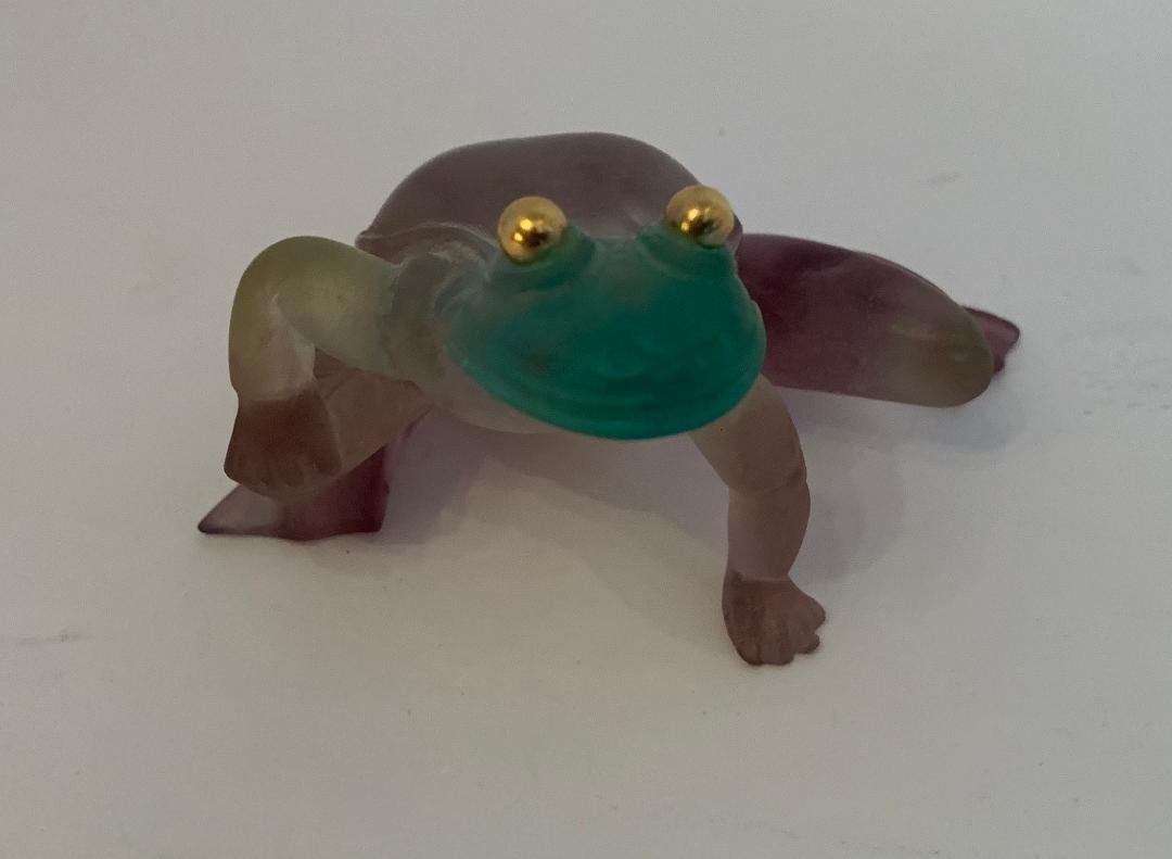 Large Daum Nancy Art Glass Frog With Gold Eyes (1 of 5)