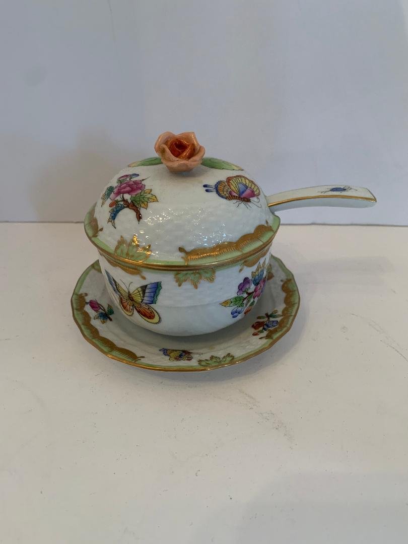 Hand painted Herend butterfly rose jam jar spoon (1 of 4)