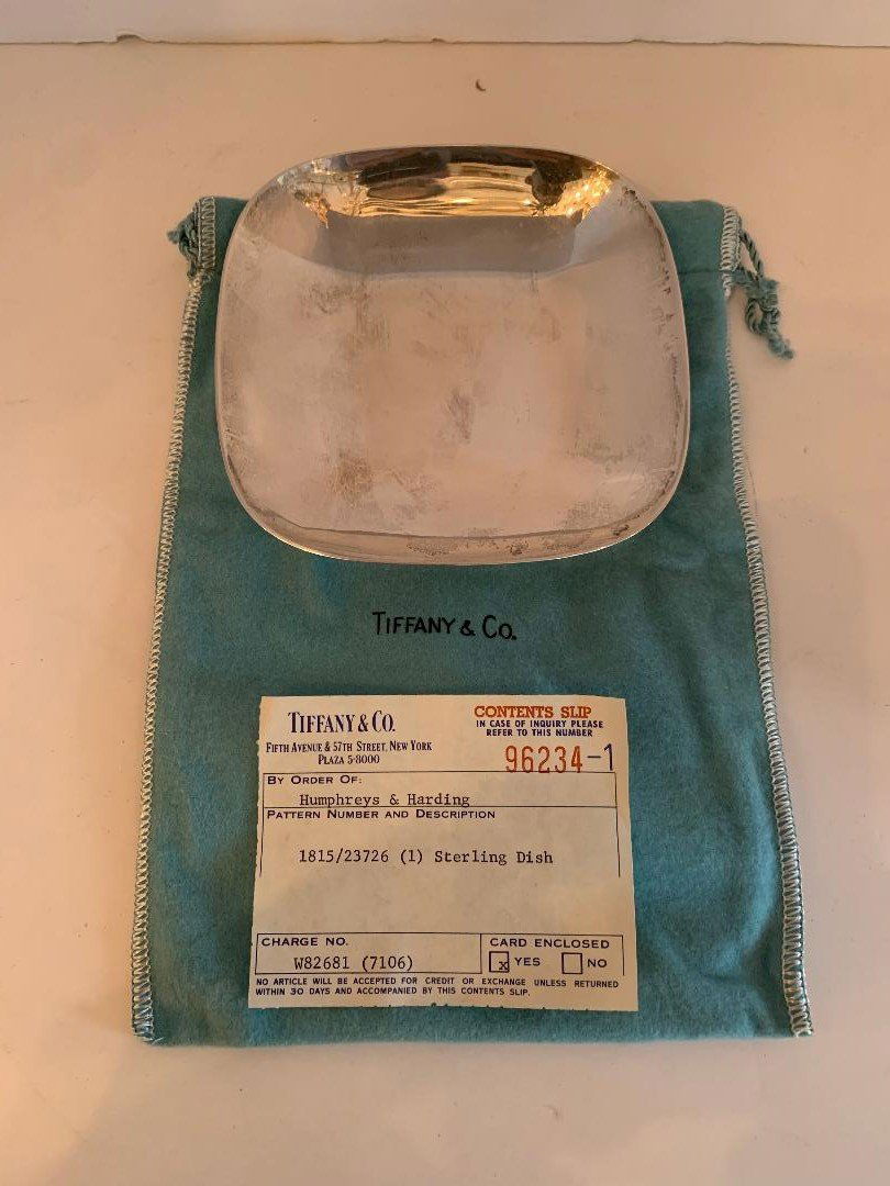 Tiffany Sterling Silver dish in original box paper (1 of 3)