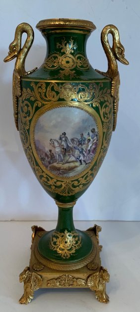 Hand painted ormolu bronze Sevres Napoleon urn (1 of 4)