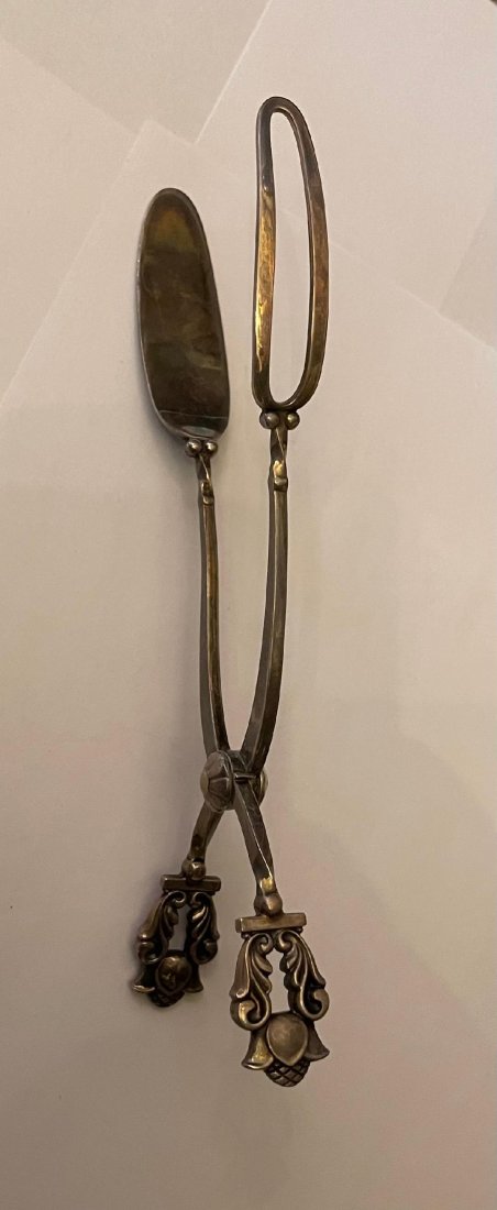 Vintage Georg Jensen Acorn Sandwich Tongs Sterling Silver Denmark (1 of 4)