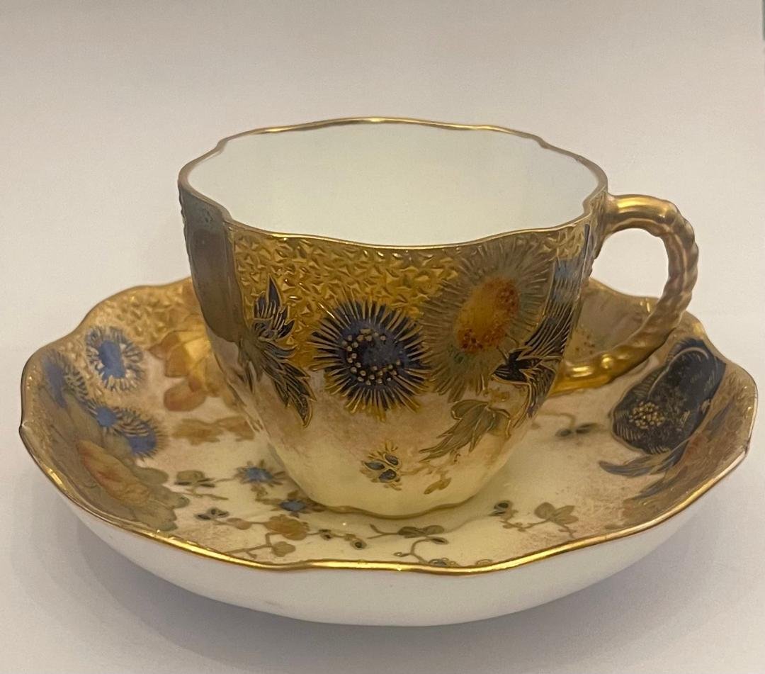 Rare Antique Royal Crown Derby Hand Painted Display Cup & Saucer (1 of 4)