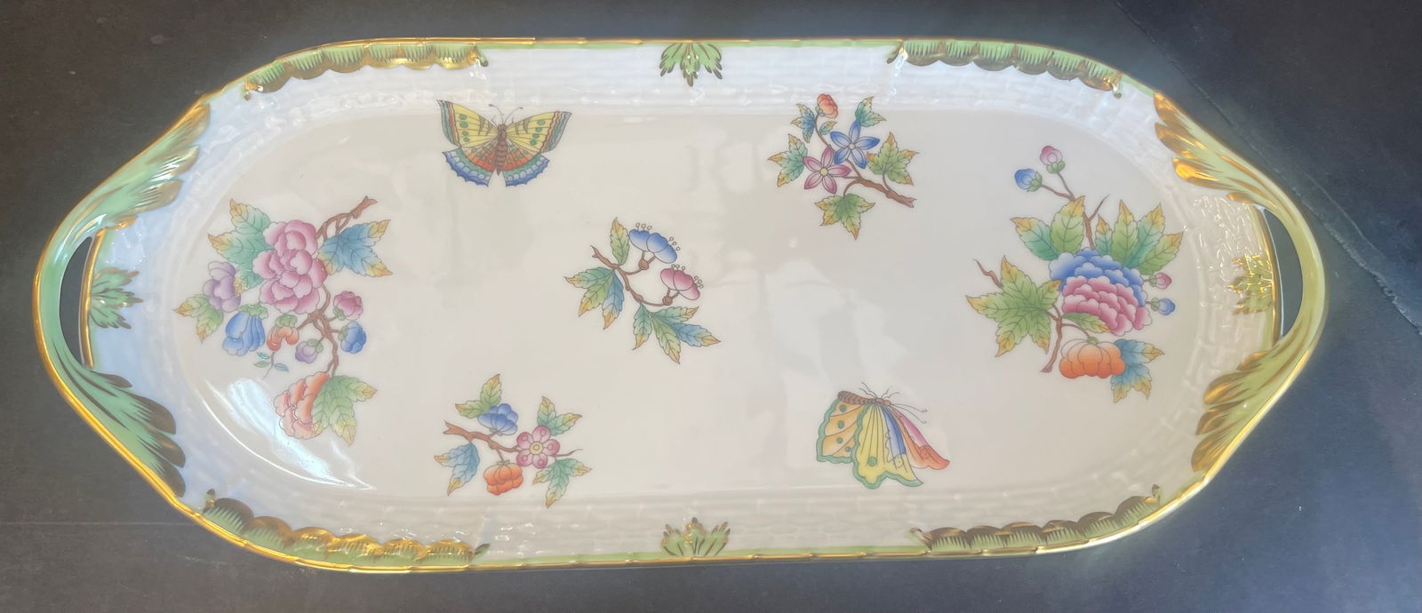 Herend Queen Victoria Multicolor Sandwich Porcelain Serving Tray (1 of 2)