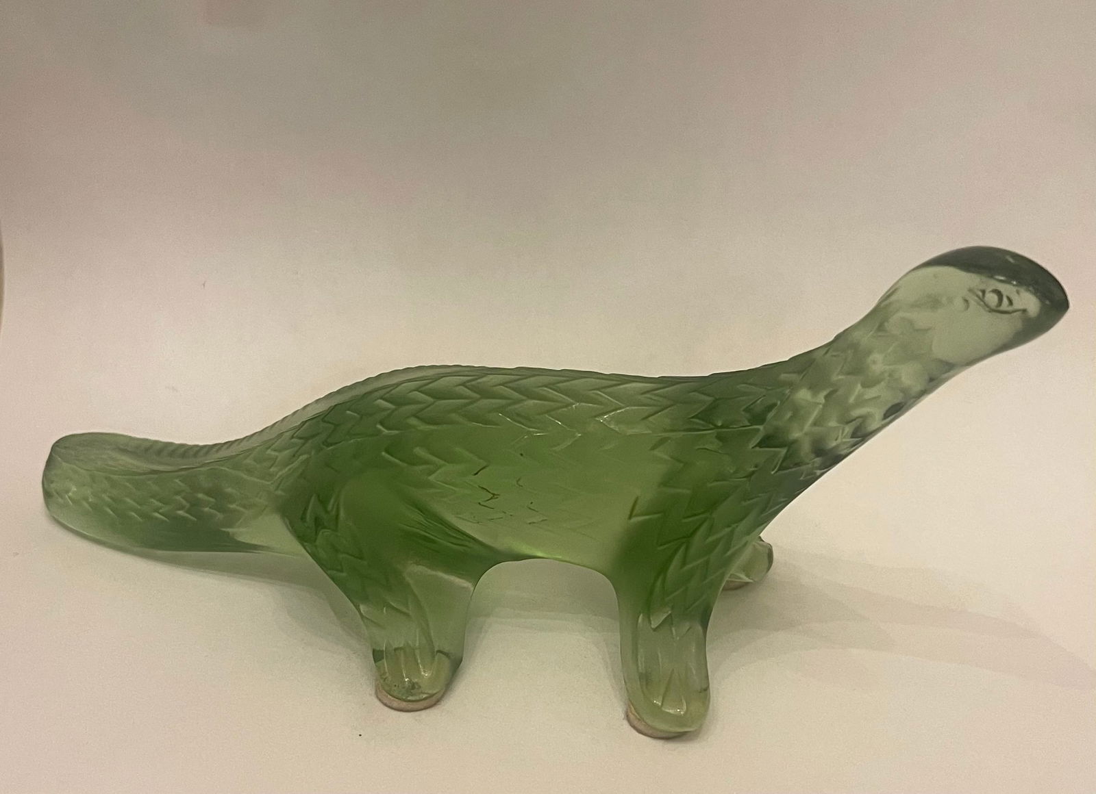 Lalique France Paper Weight Figurine Sculpture Frosted Green Art Glass Salamander Lizard (1 of 4)