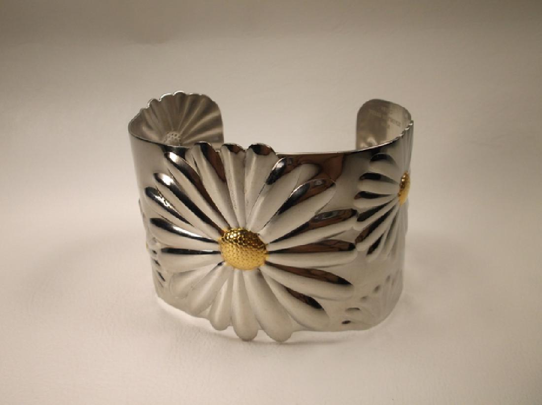 Gorgeous Large Stainless Steel Sunflower Cuff Bracelet (1 of 5)