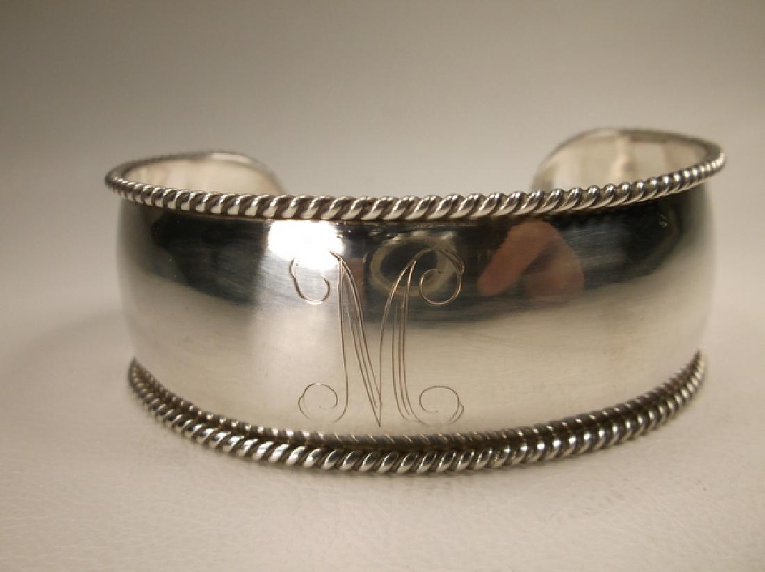 Gorgeous Heavy Sterling Silver Initial M Thick Cuff (1 of 7)