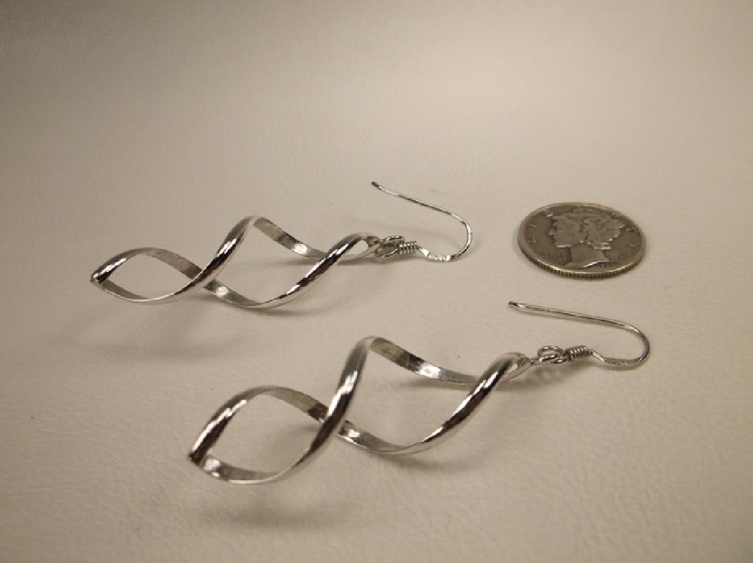 Gorg Large Sterling Silver Spiral Hook Drop Earrings (1 of 2)