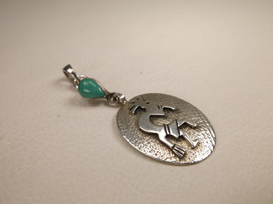 Gorg Vint Sterling Silver Zuni Turquoise Pendant (1 of 2)