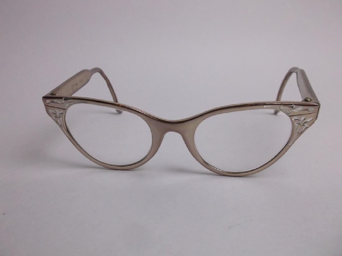 Gorgeous Antique J Hasday Cat Eye Glasses 1950s: 4 1/4 to 5 3/4 1950s