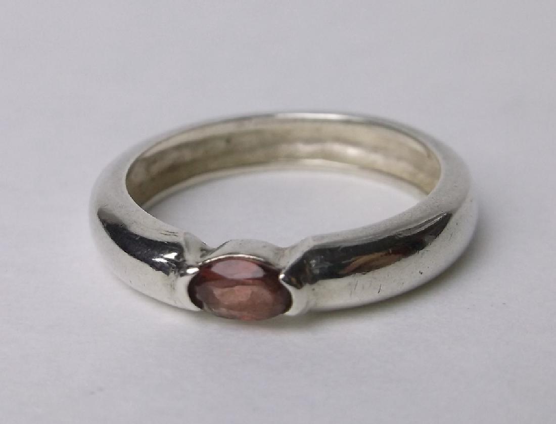 Gorgeous Sterling Silver Garnet Band Ring Size 6 (1 of 2)