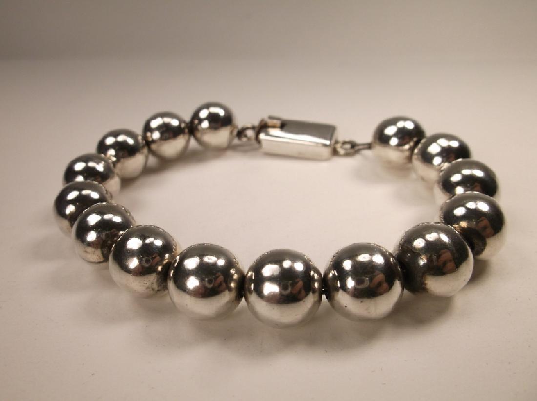 Gorgeous Large Sterling Silver Taxco Ball Bracelet 7.5" (1 of 3)