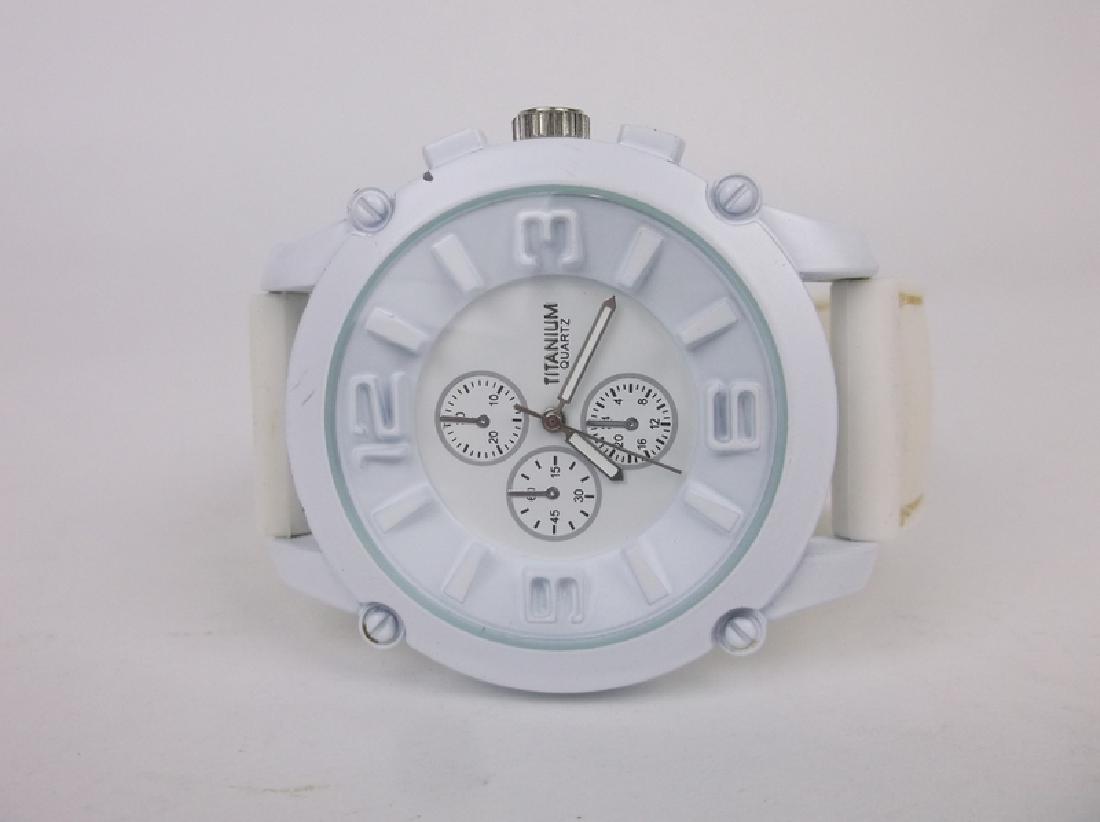Gorgeous Huge Titanium Wristwatch Works Great (1 of 3)