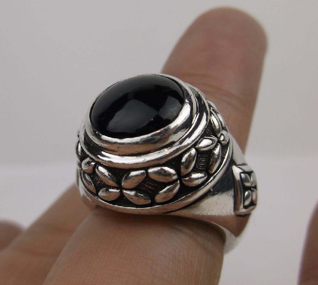 Stunn Huge Heavy Sterling Silver Onyx Ring 7 (1 of 4)
