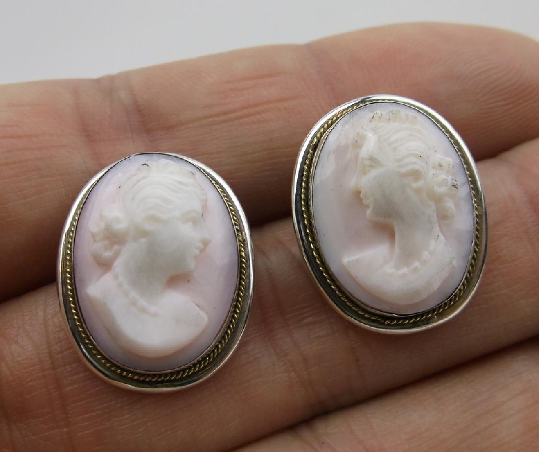 Stunning Sterling Silver Shell Cameo Earrings (1 of 1)