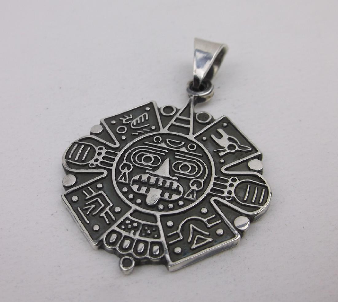 Stunning Sterling Mayan Face Pendant Heavy (1 of 2)