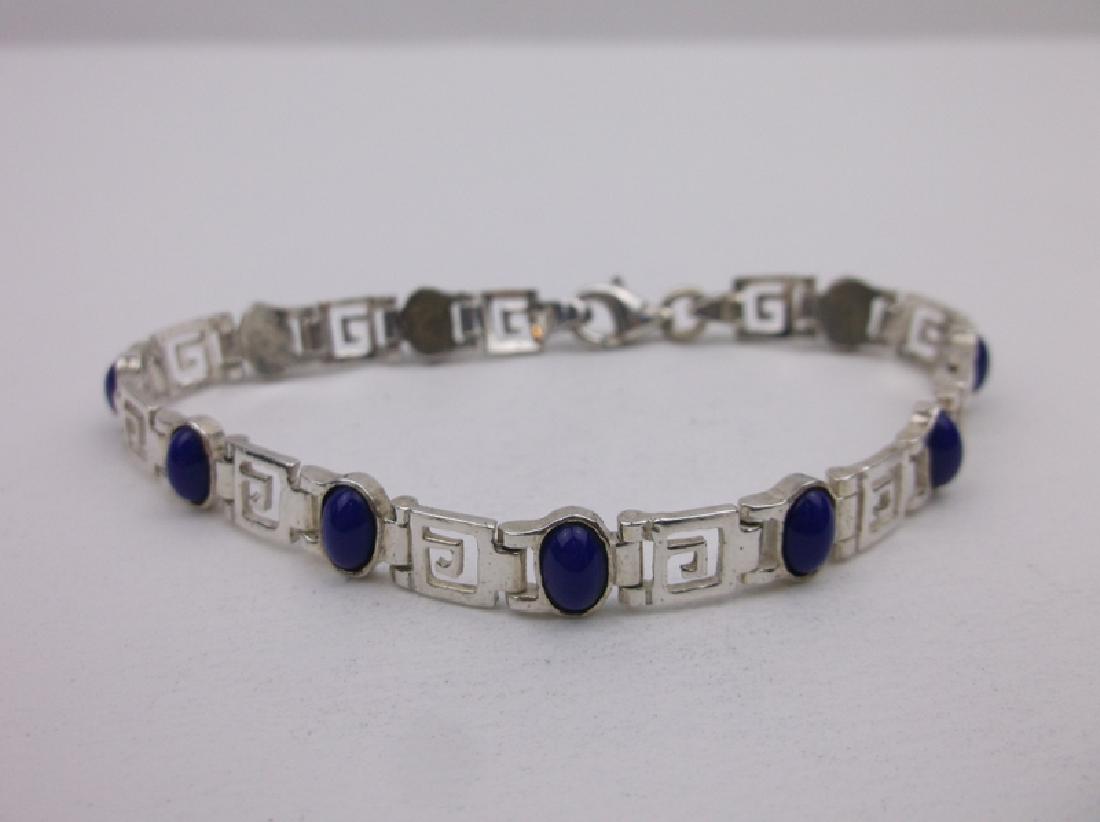 Stunning Sterling Silver Lapis Bracelet 7.5" (1 of 2)