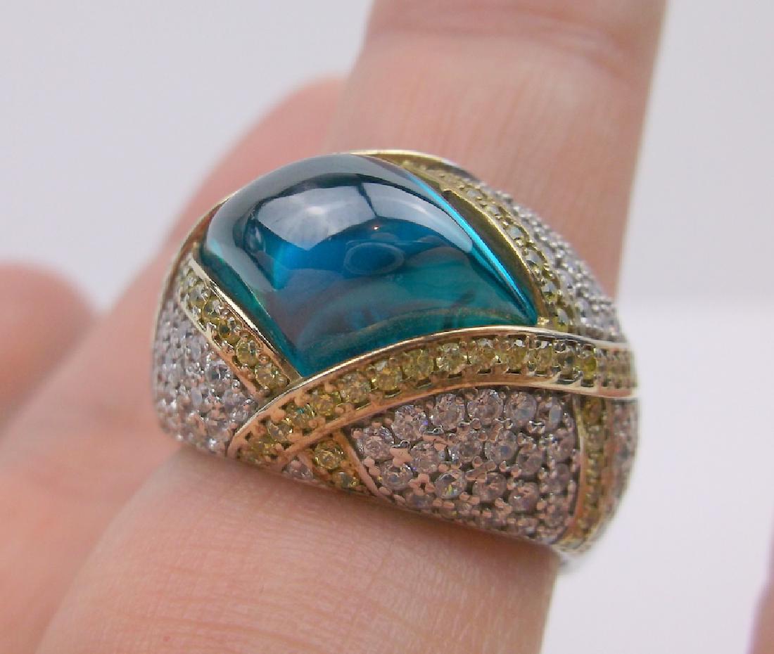Stunning Liverpool Sterling Blue Stone Ring 10 (1 of 3)