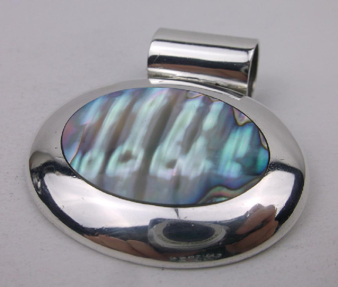 Stunning Sterling Silver Abalone Pendant Large (1 of 2)