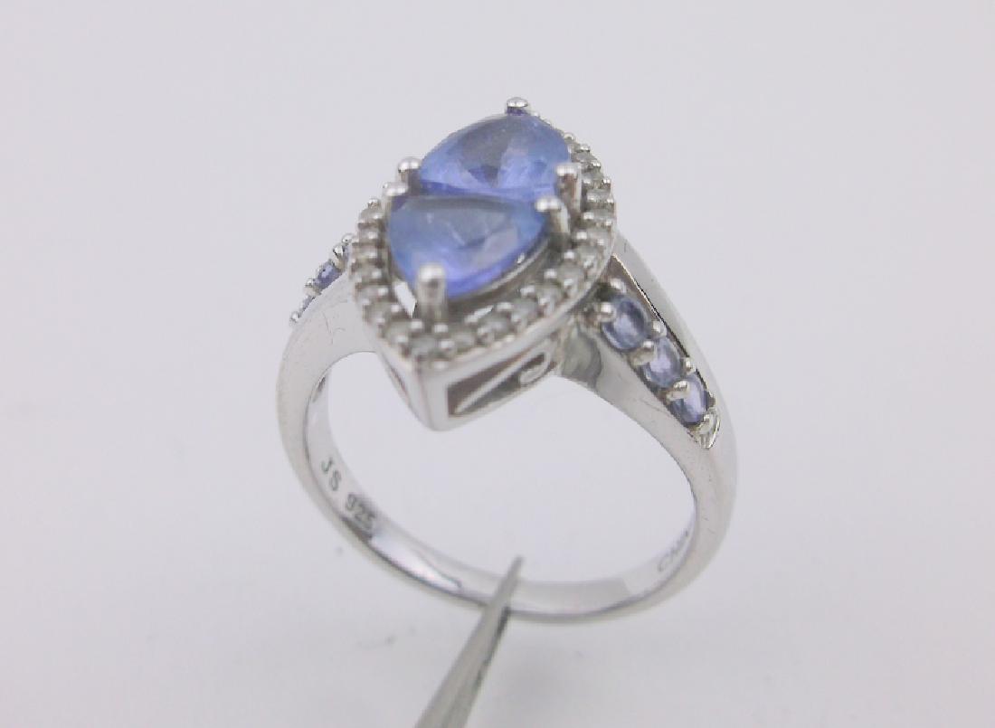 Sterling Silver Diamond Tanzanite Ring 7 Stunning (1 of 1)