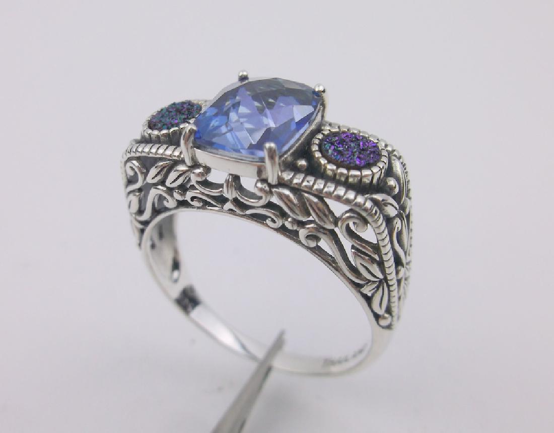 Stunning Sterling Silver Topaz Druzy Ring 11 (1 of 2)