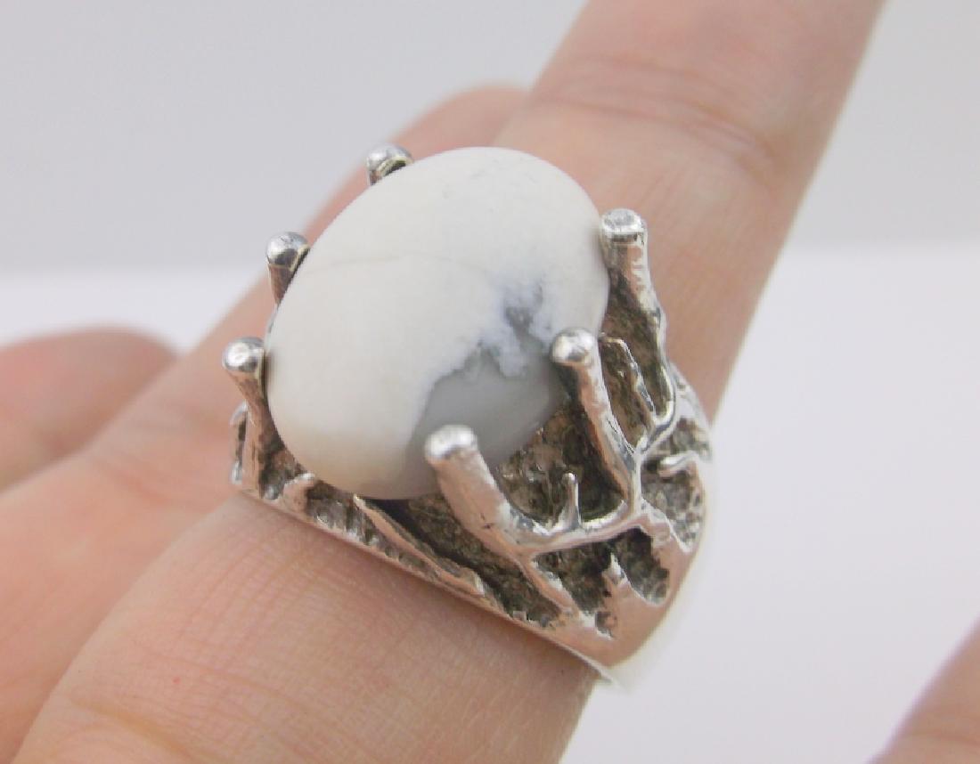 Huge Navajo Sterling Buffalo Bone Ring 10 HD: excellent condition