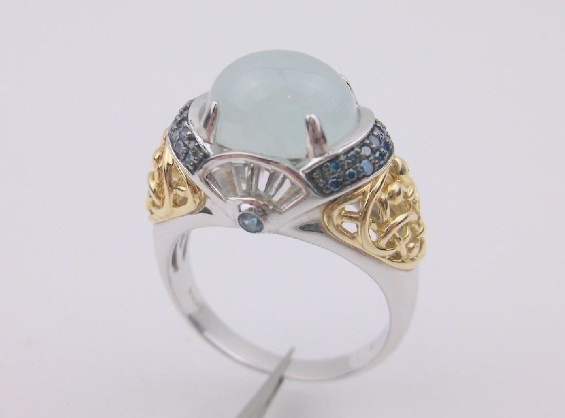 Sterling 38 Diamond Jade Topaz Ring 10 Stunning (1 of 2)