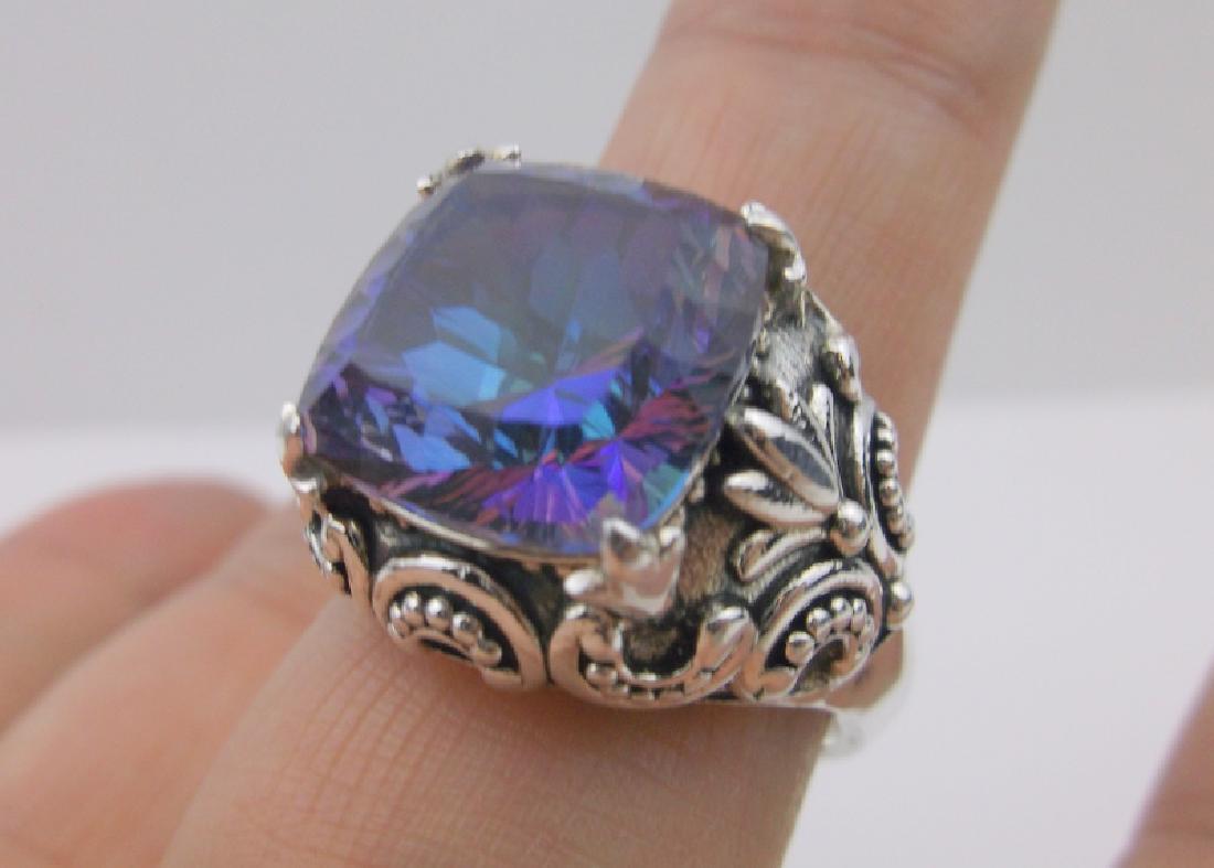 Huge Sterling Silver Amethyst Ring 10 Stunning (1 of 3)