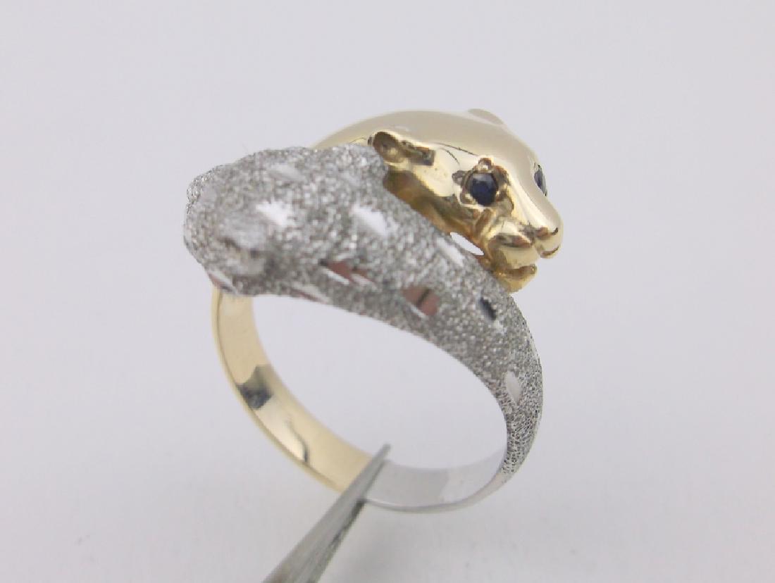 14kt Gold Double Panther Ring 6 Stunning (1 of 3)