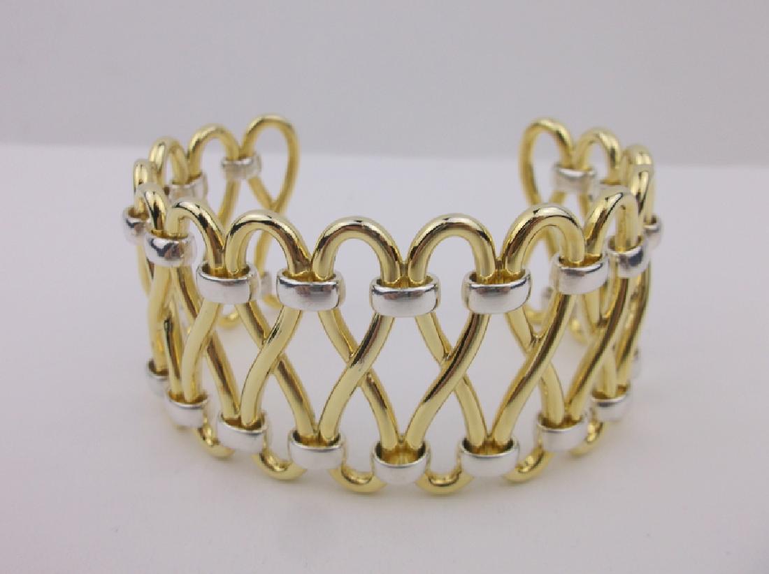 Robert Lee Morris Sterling Brass Cuff Bracelet Huge: Excellent Condition