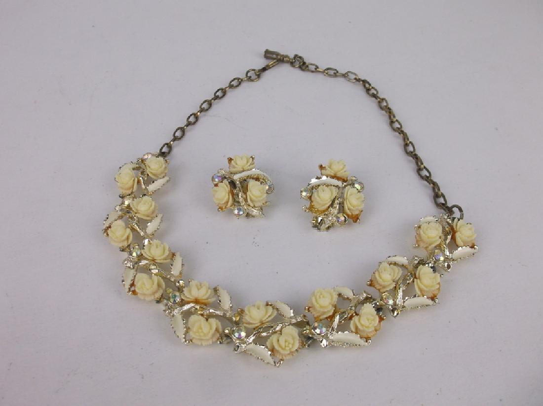 Gorgeous Antique Rhinestone Necklace Earrings Set (1 of 2)