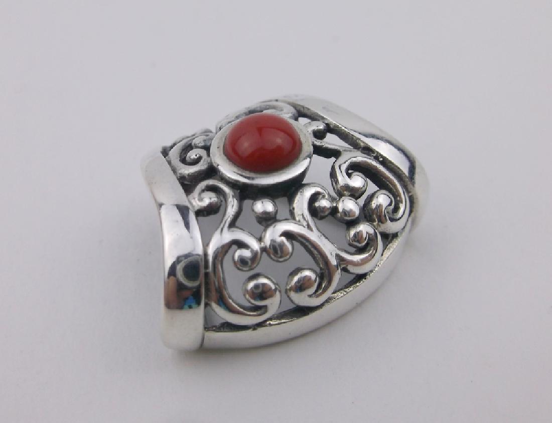 Stunning Sterling Silver Red Coral Pendant (1 of 1)