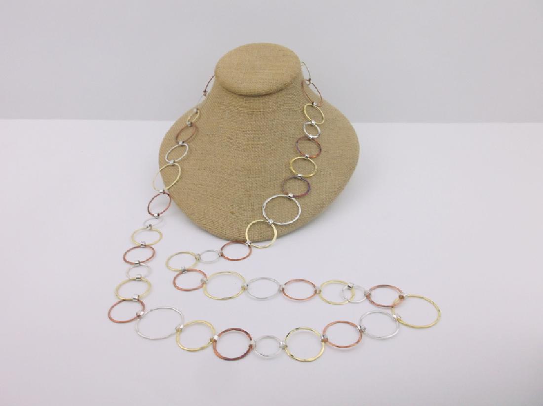 Robert Lee Morris Sterling Brass Necklace 40": Excellent Condition