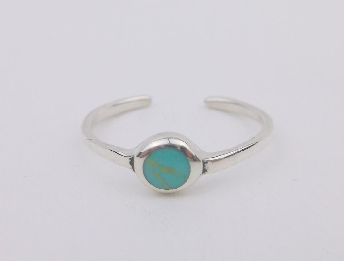 Stunning Sterling Silver Turquoise Toe Ring (1 of 2)