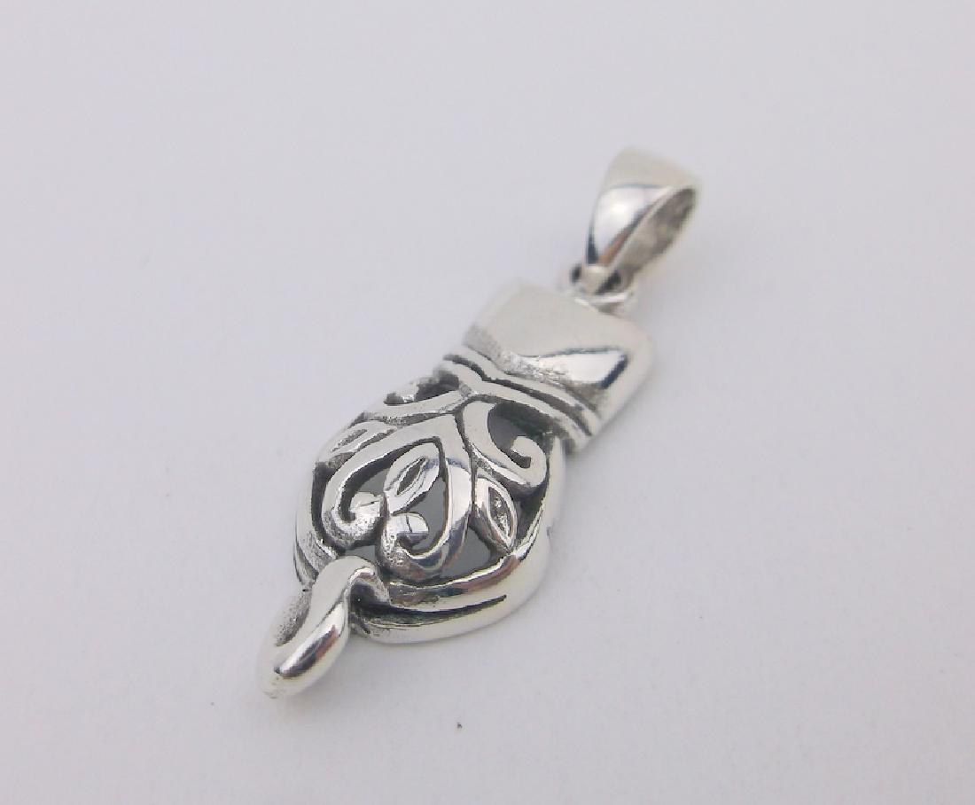 Stunning Sterling Silver Cat Kitty Pendant (1 of 2)