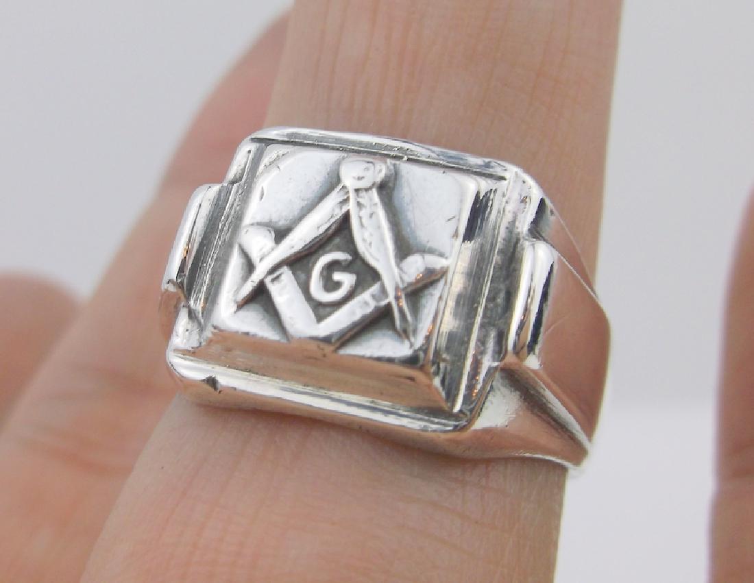 Stunning Antique Sterling Masonic Ring 10 (1 of 3)