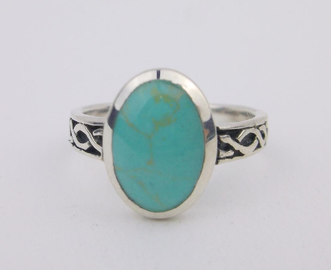 Stunning Sterling Silver Turquoise Ring 7 (1 of 2)