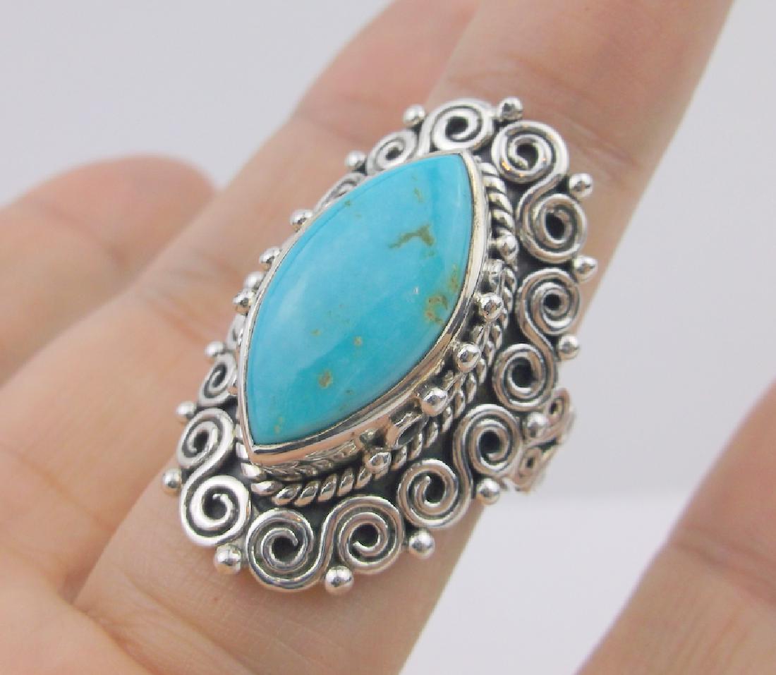 Huge Sterling Turquoise Designer Ring 11 Stunning (1 of 5)