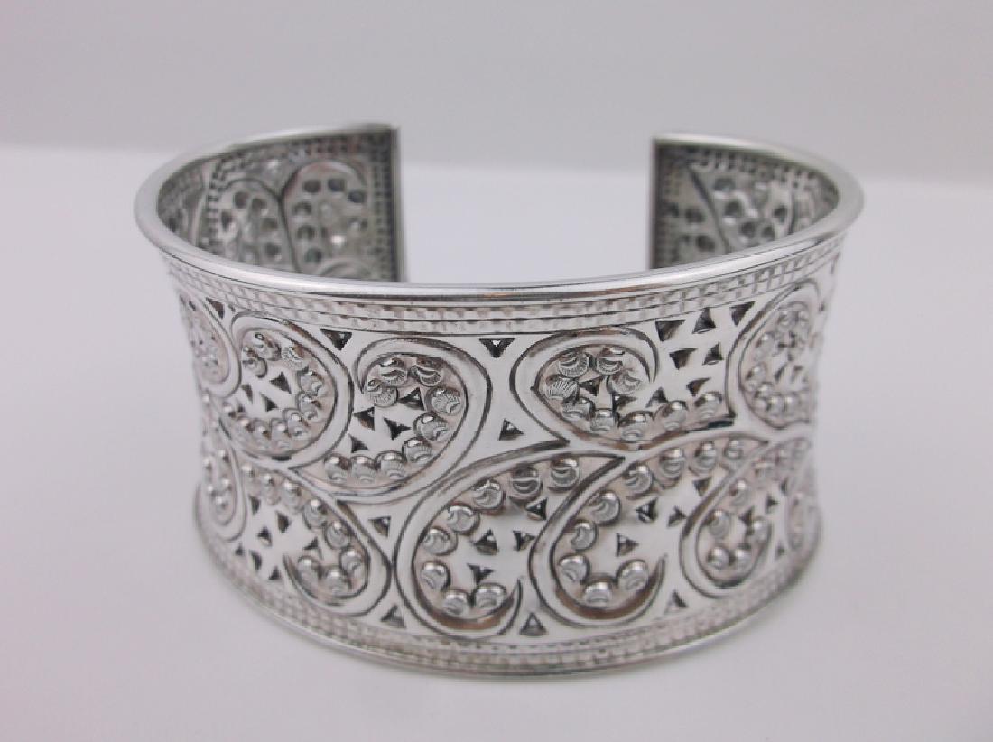 Huge Sterling Silver Ornate Cuff Bracelet Stunning (1 of 5)