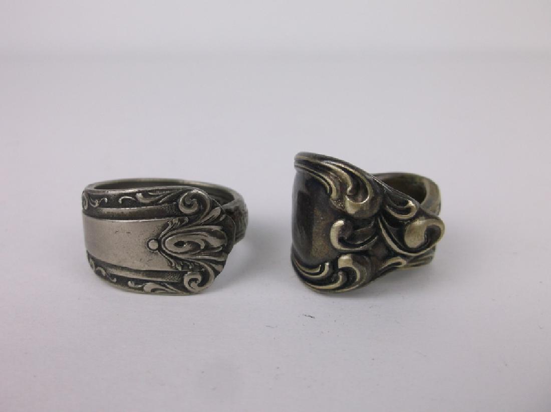 2 Antique Victorian Spoon Rings: .