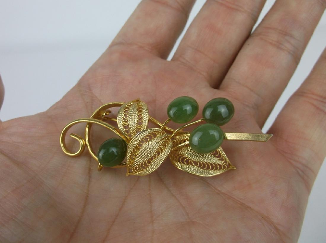 Stunning Moss Agate Brooch Vintage (1 of 2)