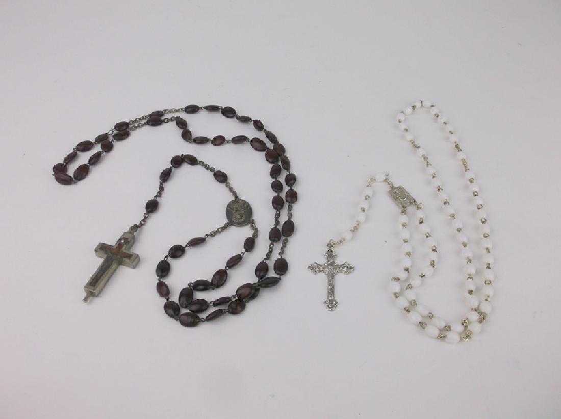 2 Antique Catholic Rosary Rosaries Lot: excellent condition