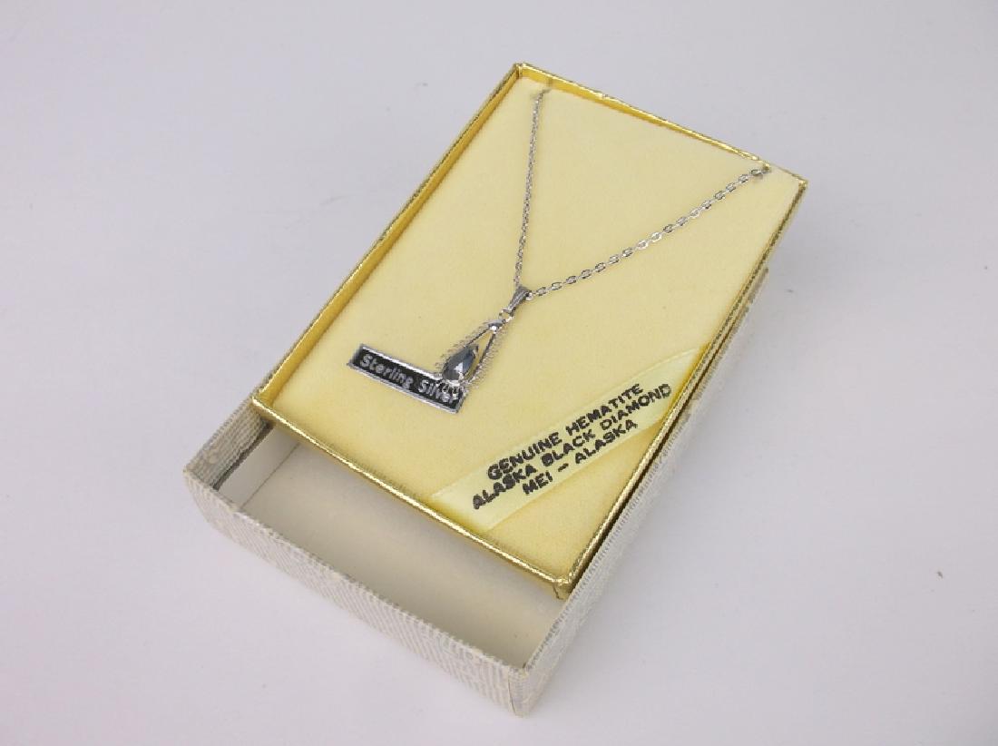 Stunning Vint Sterling Silver Hematite Necklace: excellent condition